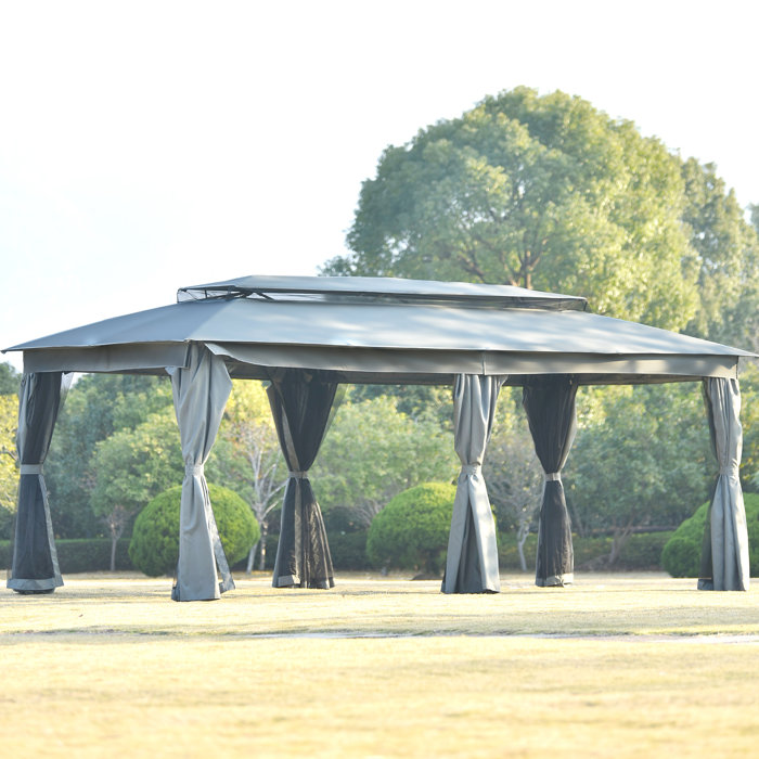 HSyuekan 10x20ft Outdoor Gazebo, Oxford Cloth And Mosquito Net Double